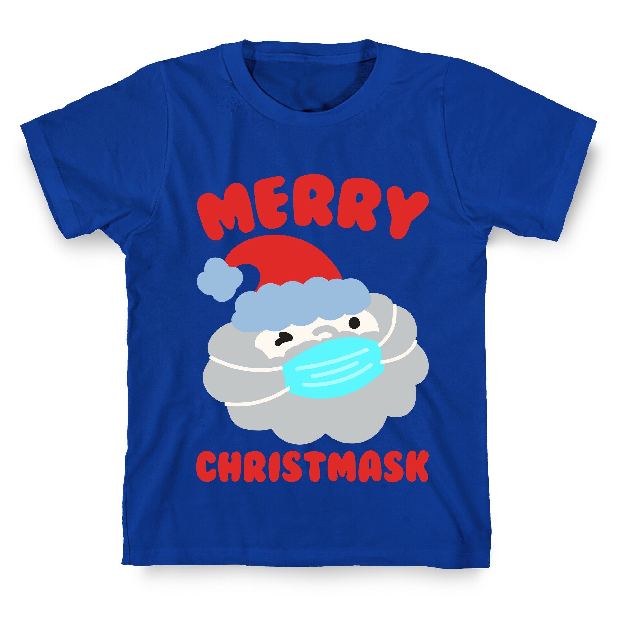Merry Christmask White Print T-Shirt